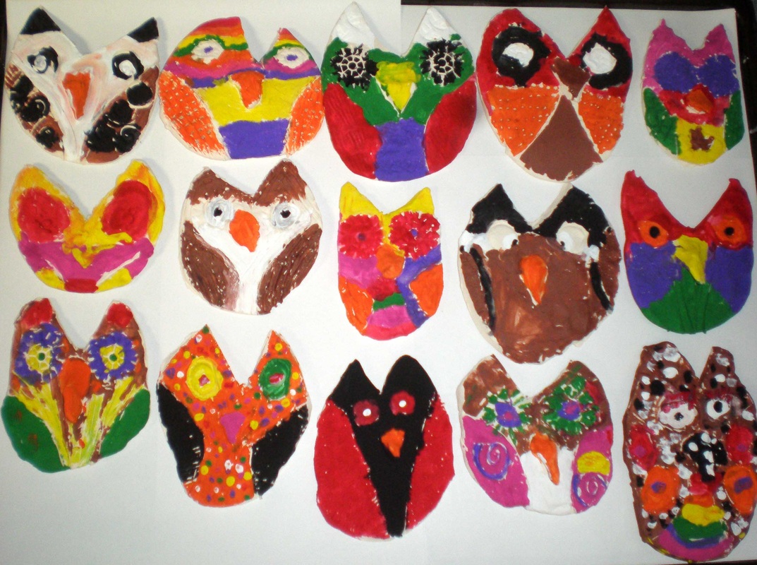 owl art lesson clay